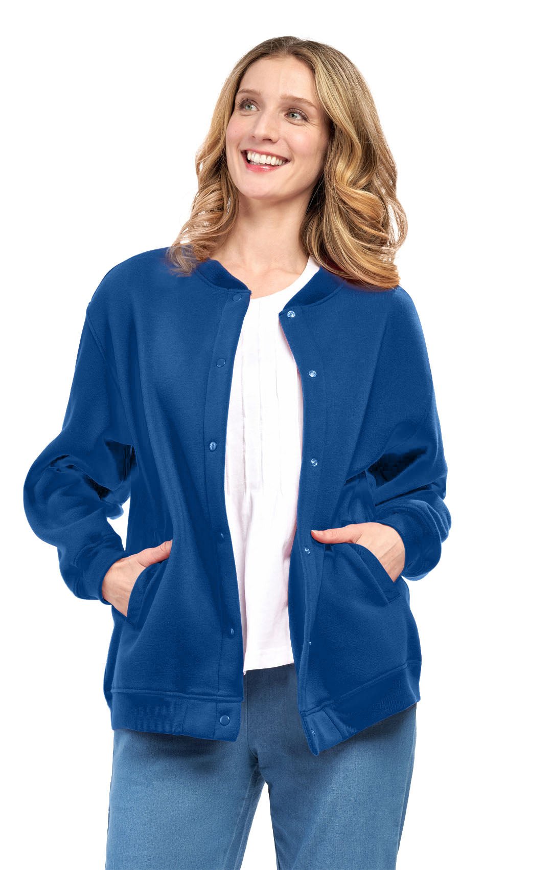 Womens Snap Up Jacket - Soft, Fleecy Lining for Three-Season Comfort - Image 12