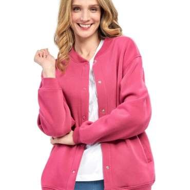 Womens Snap Up Jacket - Soft, Fleecy Lining for Three-Season Comfort