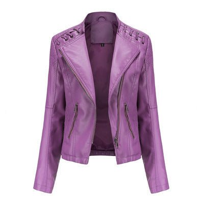 Slim Thin Leather Jacket - Image 8