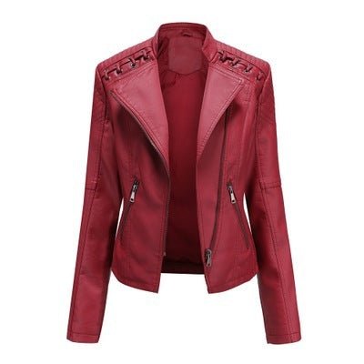 Slim Thin Leather Jacket - Image 21