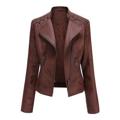 Slim Thin Leather Jacket - Image 13
