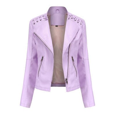 Slim Thin Leather Jacket - Image 16