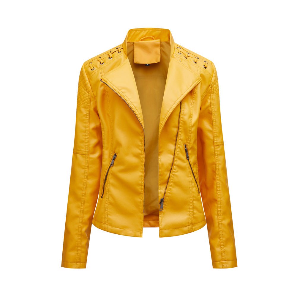 Slim Thin Leather Jacket - Image 3
