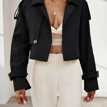 Long-Sleeve Non-Padded Short Jacket