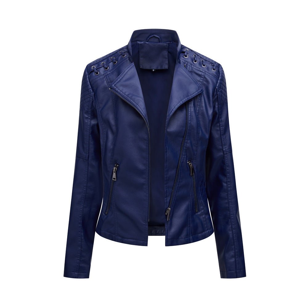 Slim Thin Leather Jacket - Image 6