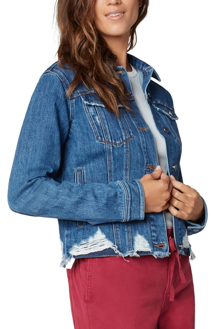 Liverpool Classic Denim Jacket with Shredded Hem (Winnette) - Image 3