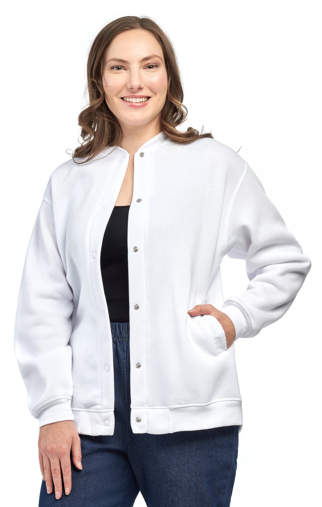 Womens Snap Up Jacket - Soft, Fleecy Lining for Three-Season Comfort - Image 5