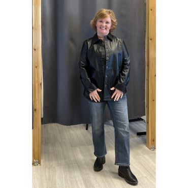 Liverpool Seamed Shacket (Black Chevron)