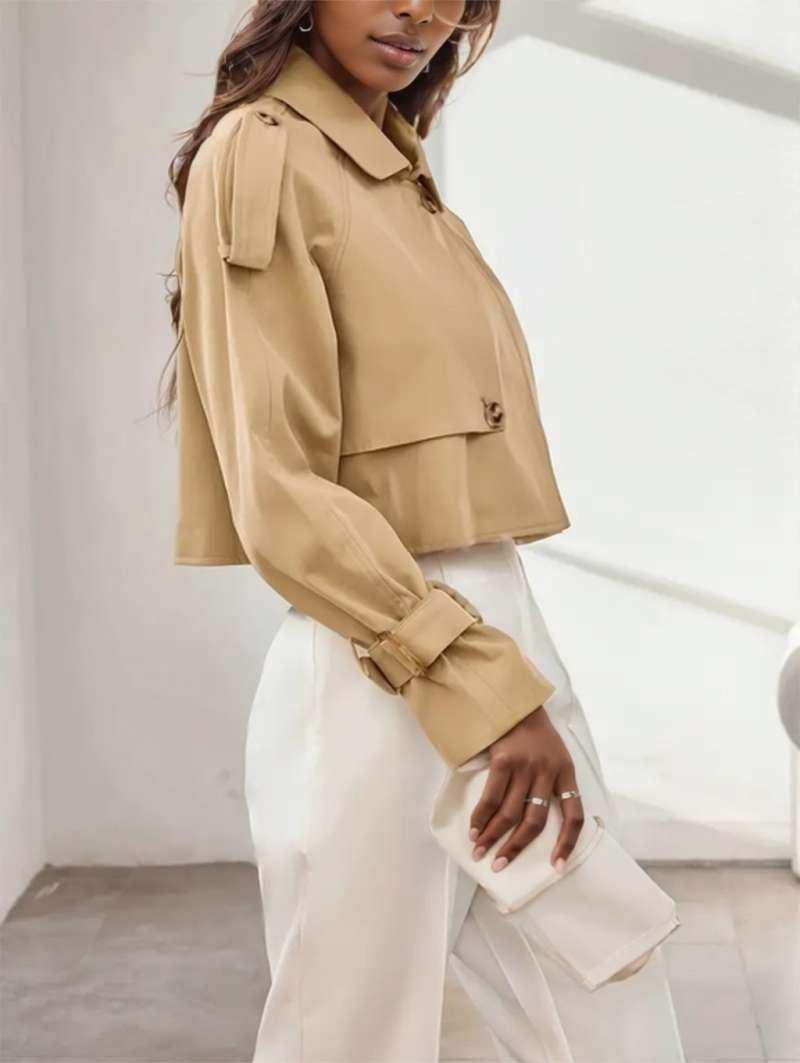 Long-Sleeve Non-Padded Short Jacket - Image 4