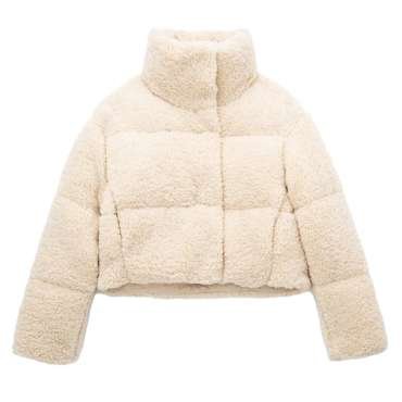Women's Casual Sherpa Jacket With Slant Pockets