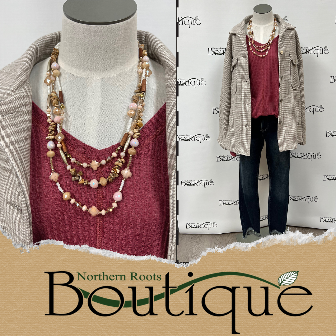 Plaid shacket with Pockets (cobblestone & shadow grey) - Image 5