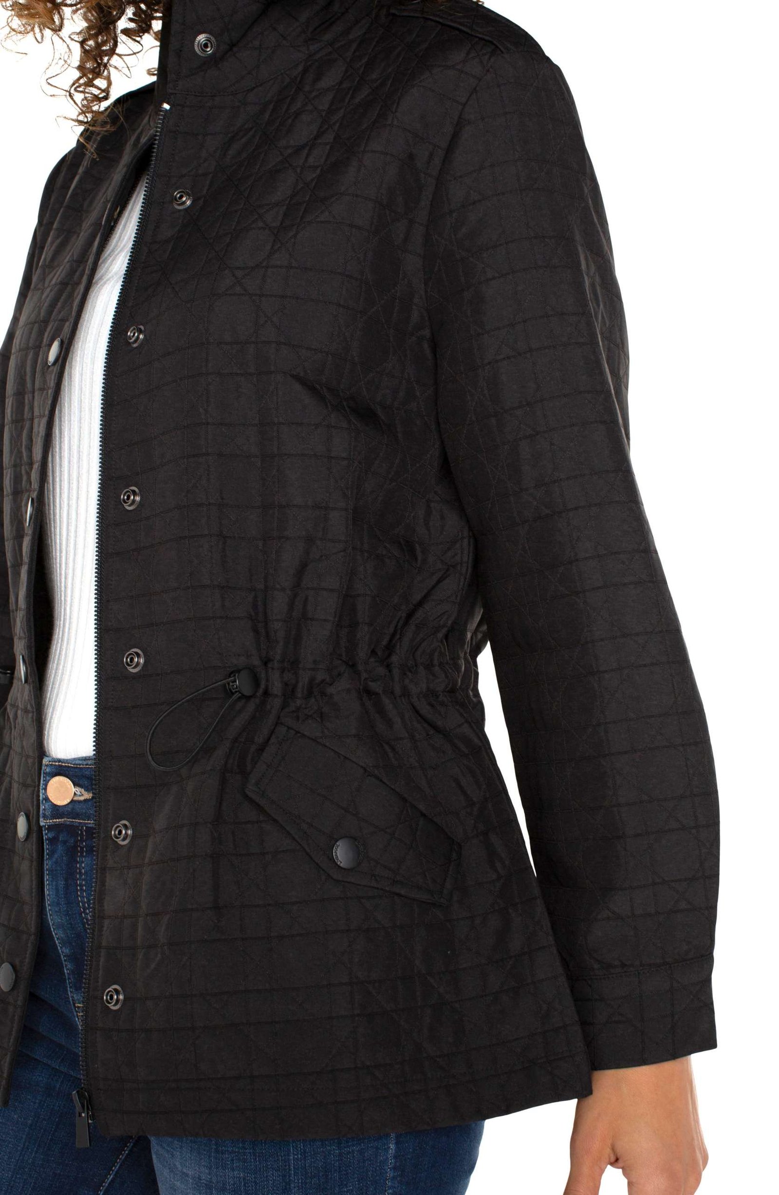 Liverpool Quilted Utility Jacket (Black) - Image 3