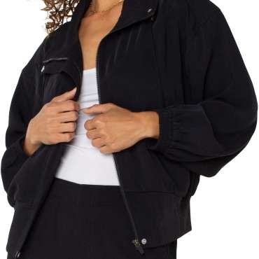 Liverpool Zip Up Dolman Jacket (Black)