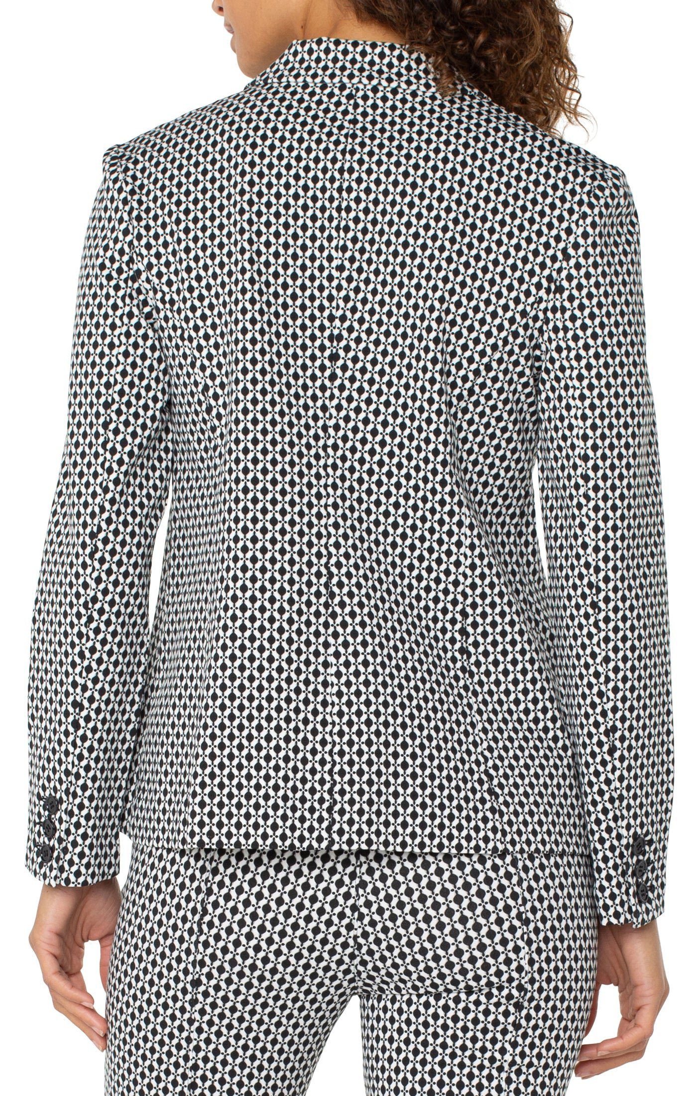 Liverpool Fitted Blazer (Black White Batik) - Image 5